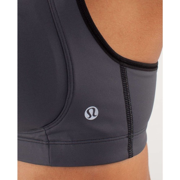 Lululemon Ta Ta Tamer Sports Bra 36C Gray Coal Black Adjustable - Picture 8 of 13